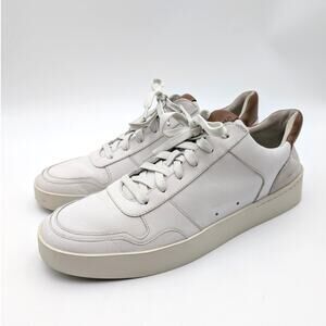 Vince Peyton Low Top Sneaker Shoes Lace-Up Men's White/Brown Size US10M EU44
